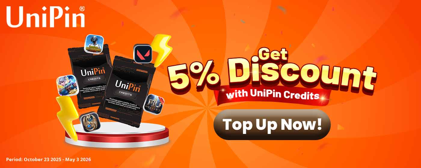 Enjoy 5% Discount on All Products Using UniPin Credits (US)